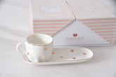 Heart to Heart Set of 2 Espresso Cups & Saucers
